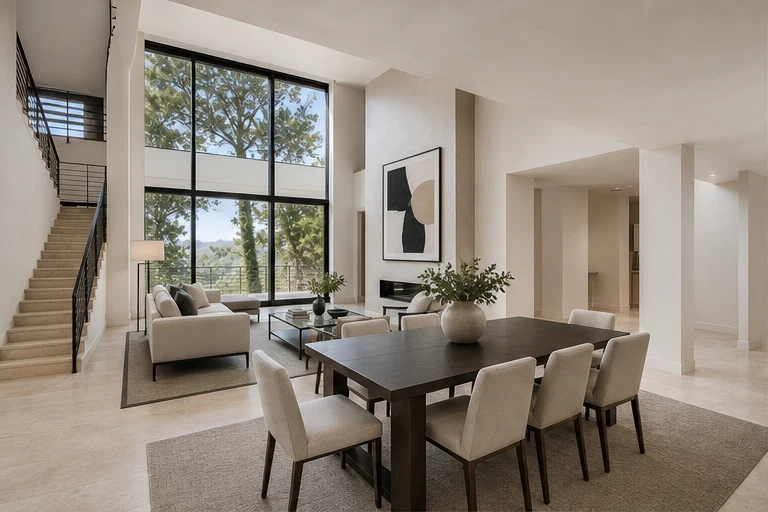Dining area connected to the great room at 72 Mercer Street